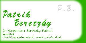 patrik beretzky business card